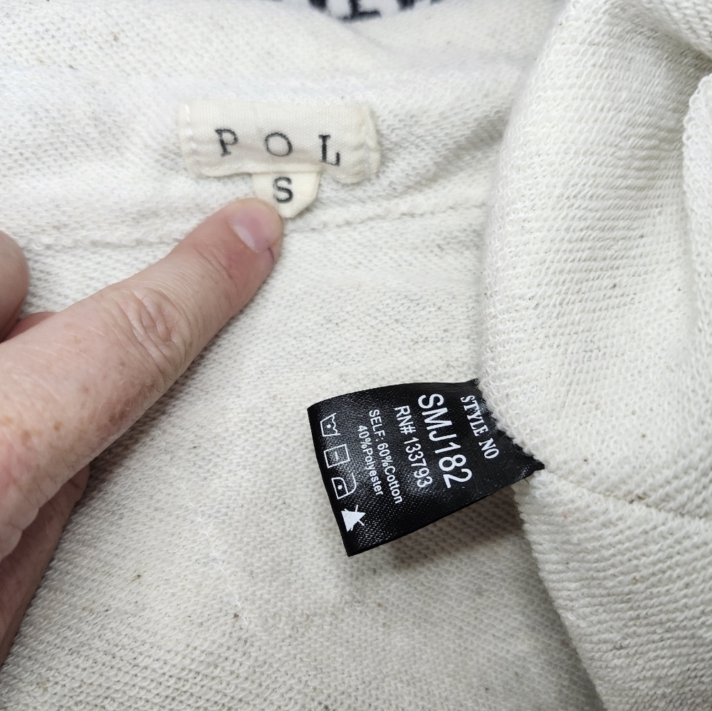 POL Oversized Long Cream Button-Up Cardigan Sweater - Picture 6 of 6